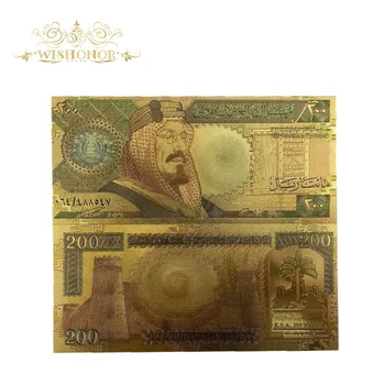 10pcs/veľa Najlepšie Ceny Pre Saudská Arábia Bankoviek 200 Arabských Bankoviek v 24K Zlatom Účty Za Domova A Zbierky