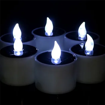 1PCS Nepremokavé Elektrické Sviečky Simulácia Flameless Solárne LED Svetlo Sviečky fpr Domáce Dekorácie свечи для декора