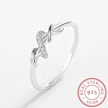 2022 NOVÉ Klasická Veľká Sestra Motúzov Pár Krúžok Pre Ženy Pôvodné Originálne Mincový Striebro Plný Diamond Valentín Šperky