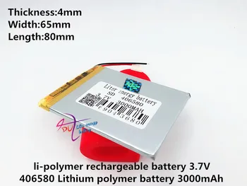 3,7 V 3000mah Lítium-LiPo Polymérová Nabíjateľná Batéria 406580 Pre DIY MP4 MP5 Tablet PC, E-Knihy Mobile Power video hry