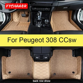 FTCHAAER Auto Podlahové Rohože Pre Peugeot 308CC 308sw Nohy Coche Príslušenstvo Koberce