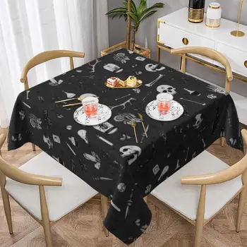 Gotické Umenie Tlač Obrus Lebky Tmavo Sivá Witchy Ochrany Svadobný Stôl Kryt Elegantné Vlastné Polyester Lacné Obrus