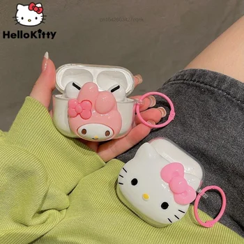 Sanrio Hello Kitty Bluetooth Headset Ochranné Puzdro Airpods 1 2 3 Generácie Cartoon Bezdrôtové Slúchadlá Prípade Airpods Pro Kryt
