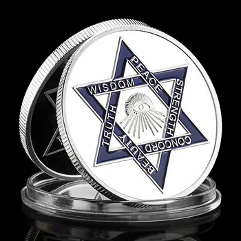 Slobodný Murár Strieborné Pozlátené Pamätné Mince Freemason Zberateľskú Darček Annuit Coeptis Vysokej Kvality Výzvou Mince