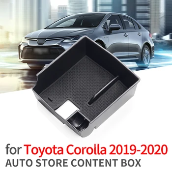 Smabee Auto Strednej lakťovej opierky Box Úložný Box pre Toyota Corolla 2019 2020 2021 KRÍŽ SUV stredovej Konzoly Príslušenstvo Black Mince Box