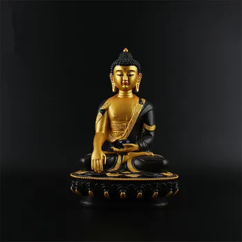 Sľubný Triratna Sochu Budhu Živice Farebné Kresby Figúrka 21 cm Amitabha Obrázok Buddha Slávnostné Chrámu