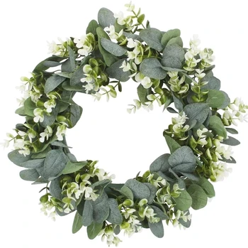 Umelé Eukalyptu Veniec Kvetov DIY Vianočné Tvorivé Umelé Girlandy Visí Prívesky, Svadobné Dekorácie, Domáce Stranu