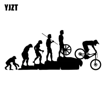 YJZT 22.8*9.5 CM Zaujímavé Mountain Bike Downhill polepy Áut Pokrýva Telo Cartoon Vinylové Nálepky Black/Sliver C7-1327